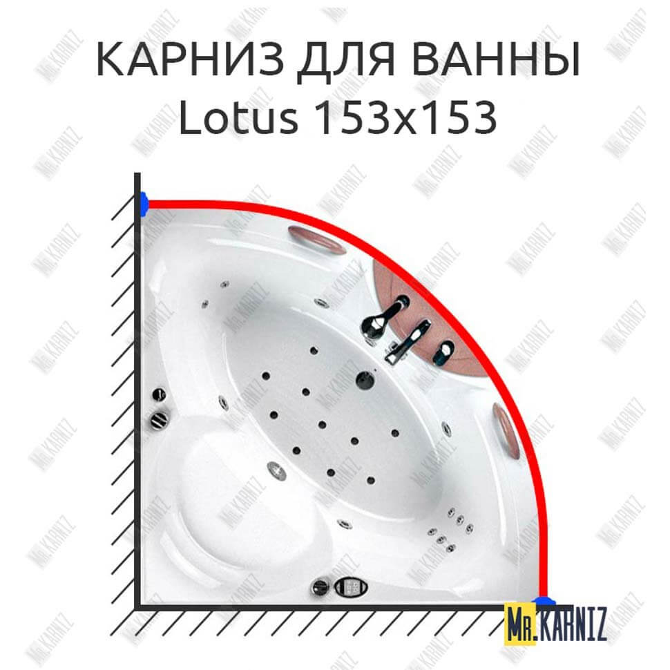 Карниз для ванны Balteco Lotus 153х153 (Усиленный 25 мм) MrKARNIZ