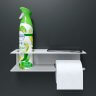 Держатель для туалетной бумаги и освежителя с полочкой настенный металлический Белый 30x11x7 Правый_ фото 2