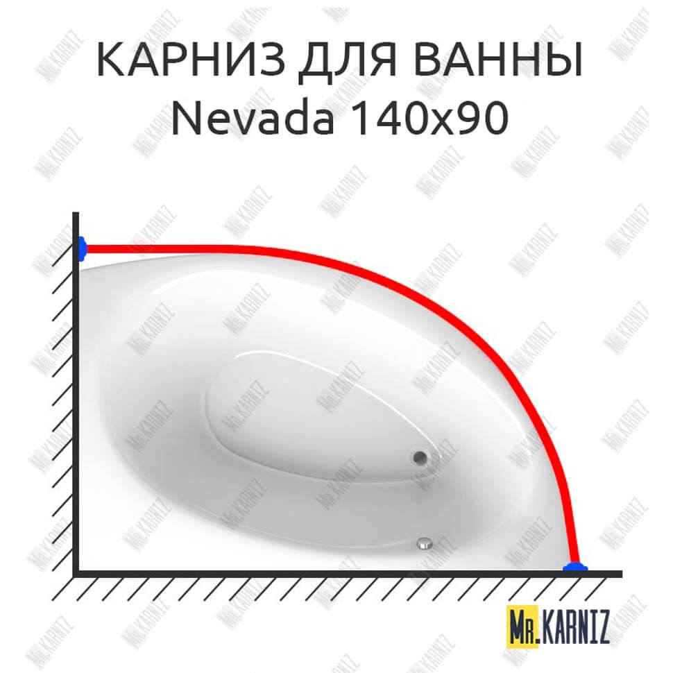 Карниз для ванны Alpen Nevada 140х90 (Усиленный 25 мм) MrKARNIZ