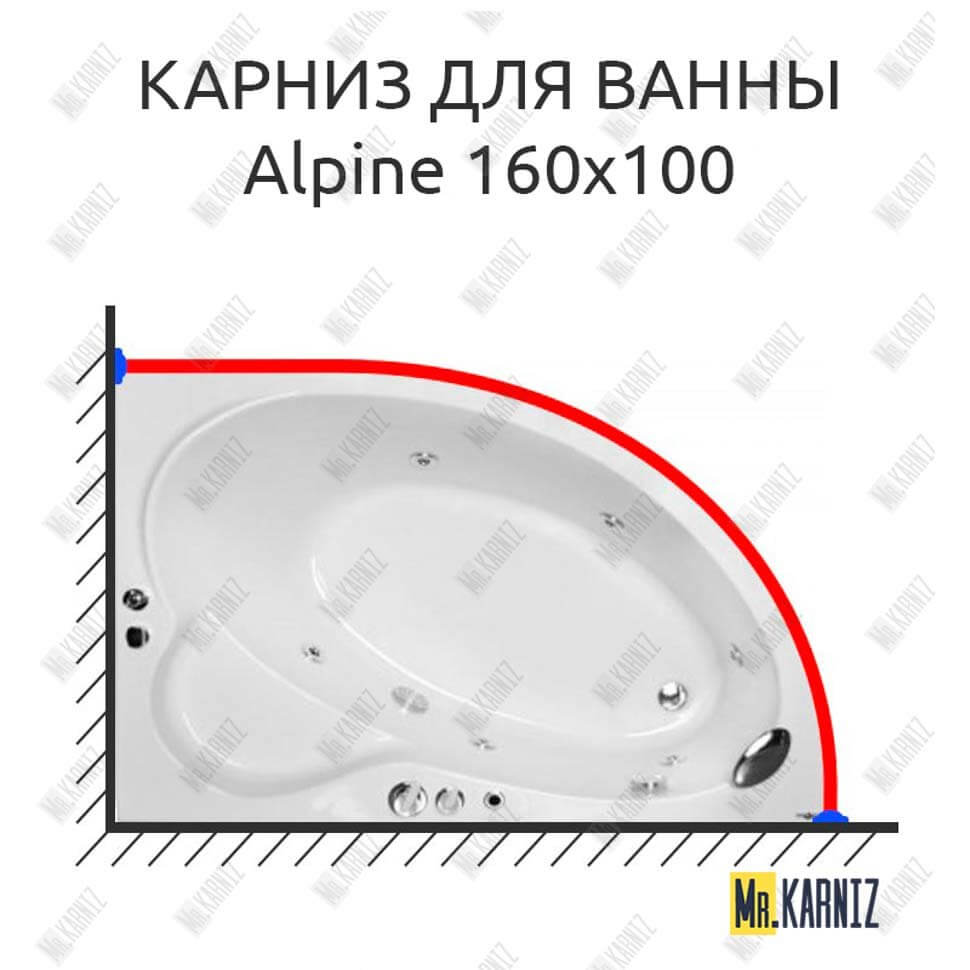 Карниз для ванны Royal Bath ALPINE 160 (Усиленный 25 мм) MrKARNIZ