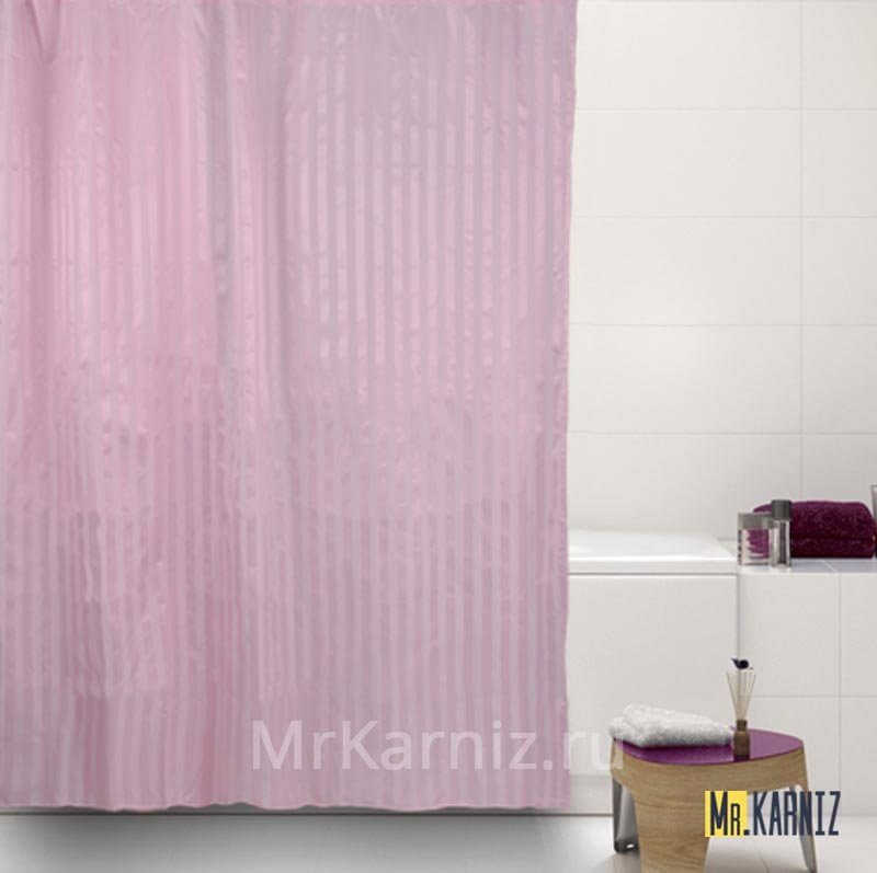 Штора для ванной HILTON розовая