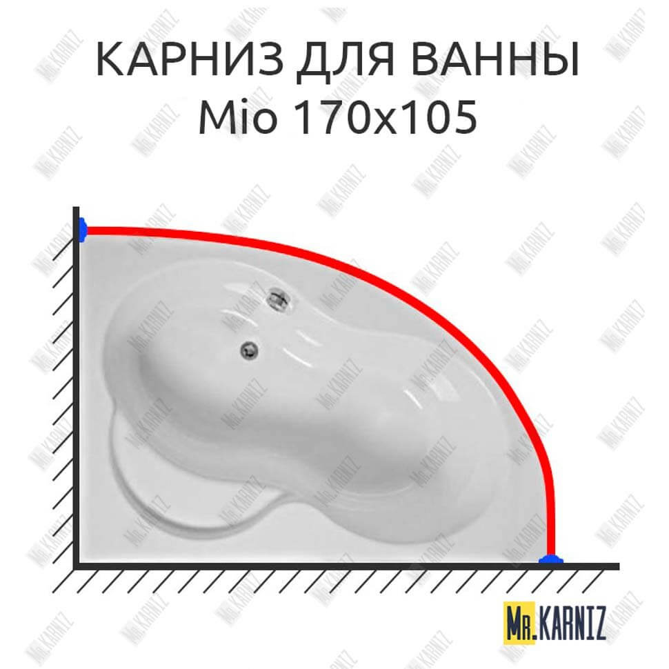Карниз для ванны Jika Mio 170х105 (Усиленный 25 мм) MrKARNIZ