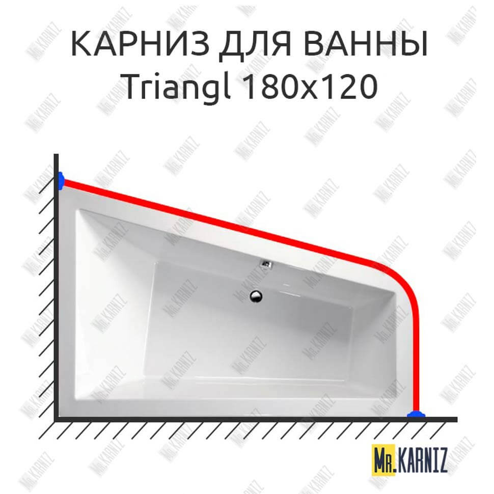 Карниз для ванны Alpen Triangl 180х120 (Усиленный 25 мм) MrKARNIZ