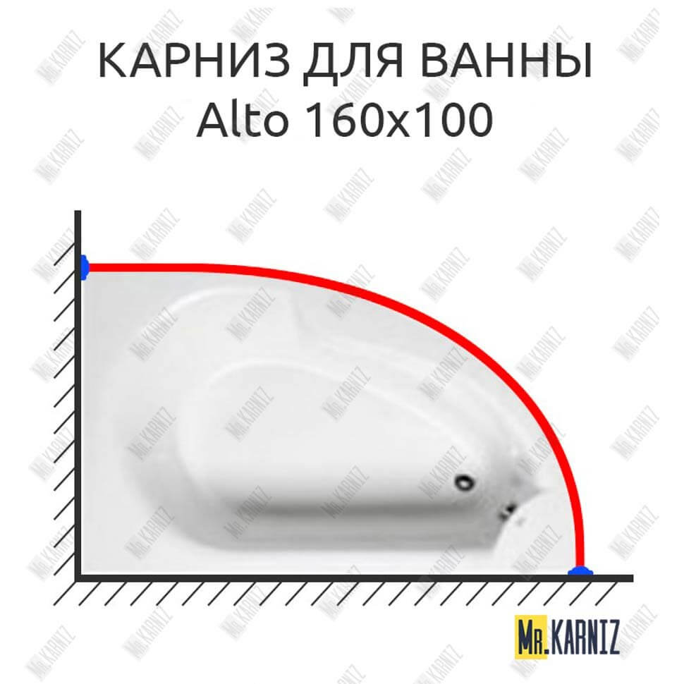 Карниз для ванны Kolpa-san Alto 160х100 (Усиленный 25 мм) MrKARNIZ