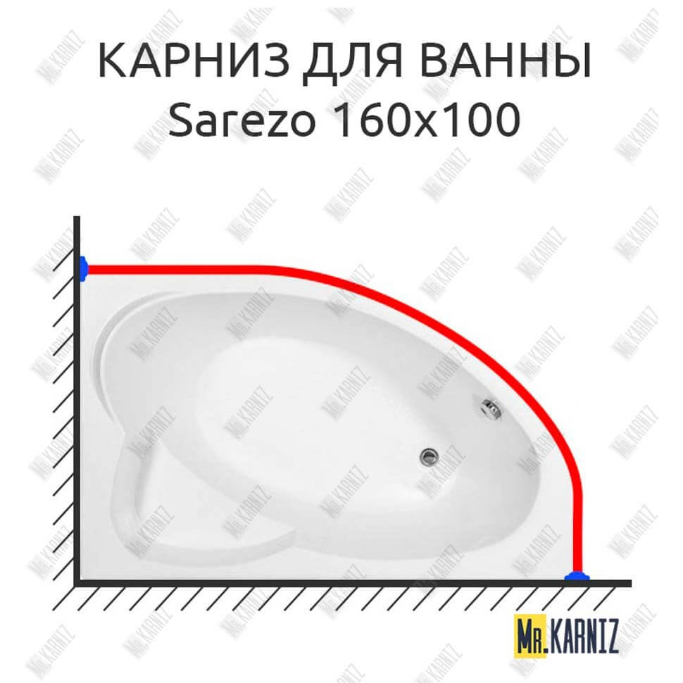 Карниз для ванны Aquanet Sarezo 160х100 (Усиленный 25 мм) MrKARNIZ