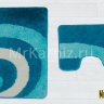 Комплект ковриков для ванной и туалета Орбита синий фото 2