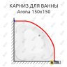 Карниз для ванны Aquanet Arona 150х150 (Усиленный 25 мм) MrKARNIZ фото 1