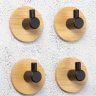 Настенные крючки для ванной и кухни для полотенец дерево черные 4 шт фото 2