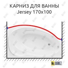 Карниз для ванны Aquanet Jersey Передний борт 170х100 Усиленный 25 мм MrKARNIZ