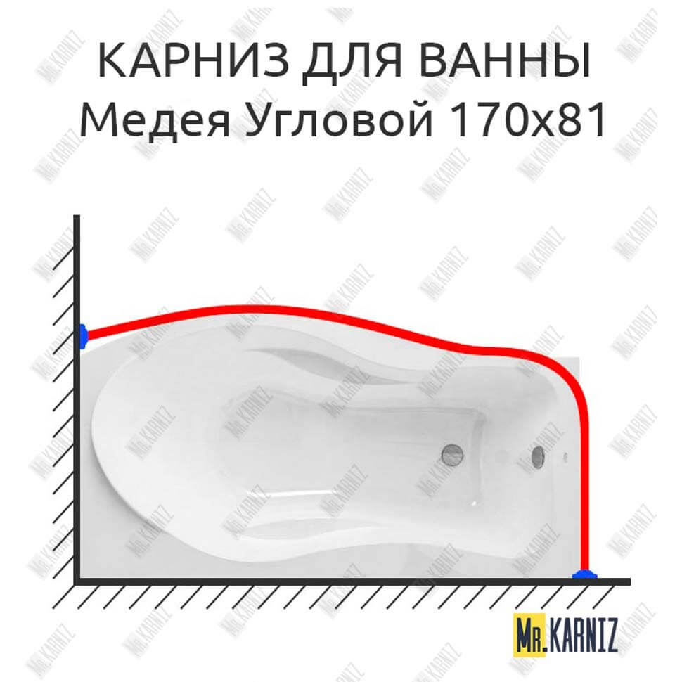 Карниз для ванны Osm Медея Угловой 170х81 (Усиленный 25 мм) MrKARNIZ