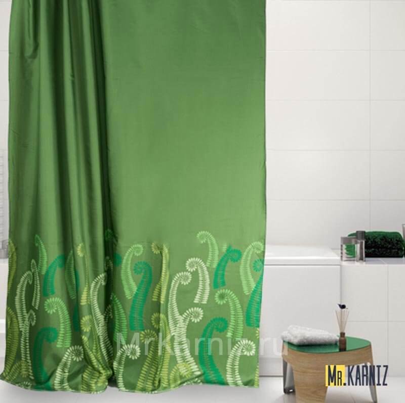Штора для ванной Fernando зеленая